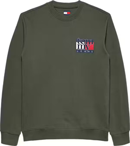 Tommy Jeans sudadera verde sin capucha 
