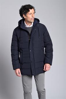 Parka acolchada marino con capucha extraible para hombre