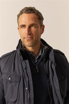 Pertegaz parka impermeable azul marino para hombre