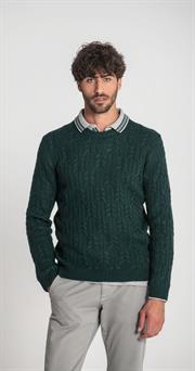 Jersey verde cuello redondo de hombre