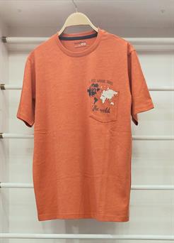 Camiseta manga corta naranja para hombre