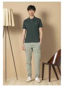 Polo de pique en color verde para hombre
