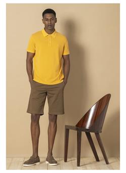 Polo de pique en color amarillo para hombre
