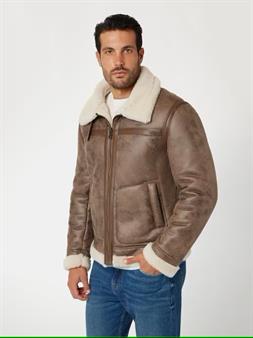 Guess chaqueta de piel sintética para hombre