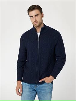 Guess Cárdigan de punto trenzado con cremallera para hombre