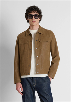 Abrigo beige slim fit en piel sintética Antony Morato